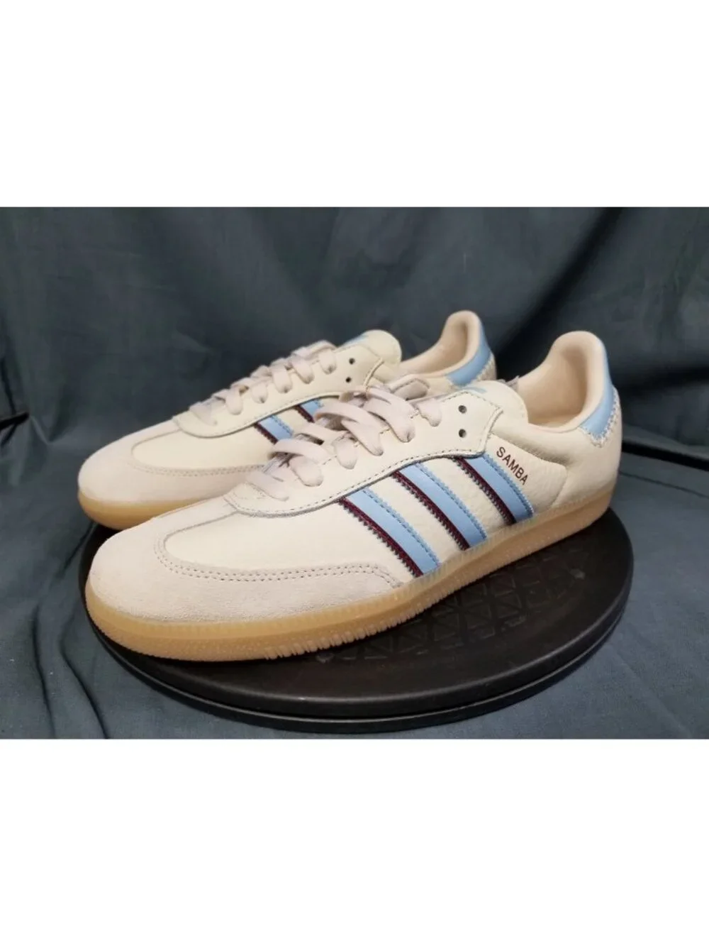 Adidas Samba OG Wonder White Clear Sky Shadow Red JS5041 Men's Size 9 NEW NO BOX